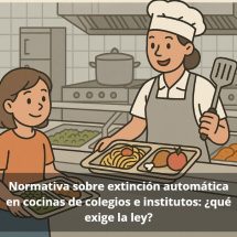Normativa sobre extinción automática en cocinas de colegios e institutos: ¿qué exige la ley?
