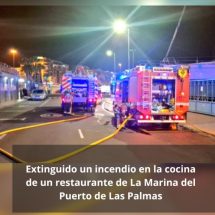 Incendio controlado en la cocina de un restaurante de La Marina, Las Palmas