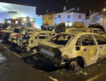 Nueve coches arden en un aparcamiento de Coria del Río durante la madrugada