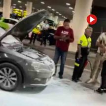 Incendio en un taxi del Aeropuerto de Barcelona-El Prat desata críticas por fallos en los extintores