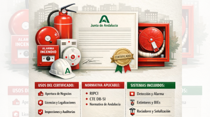 Certificado de Instalación de Protección Contra Incendios en la Junta de Andalucía