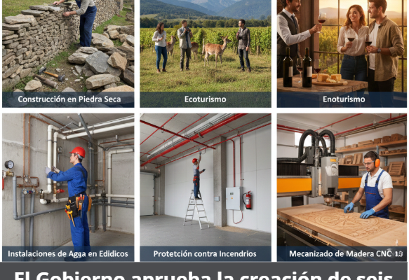 Nuevos certificados profesionales en construcción, turismo e instalación aprobados oficialmente